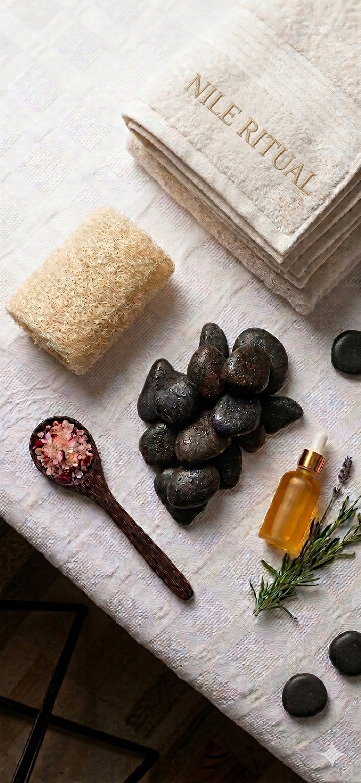Raw loofah product shot – eco-friendly bath accessory | Nile Ritual
